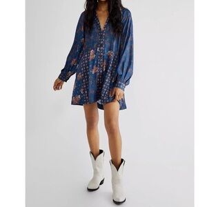 Free People Women’s Size Medium Silvie Tunic Dress Floral